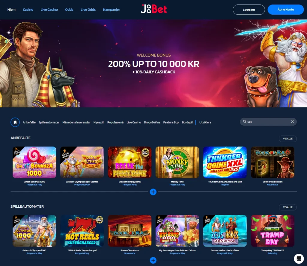 Jaabet norsk casino med spillautomater